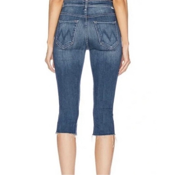 Mother The Stunner Knicker Fray Home Before Dawn Wash Denim Capri Jeans - Picture 4 of 11